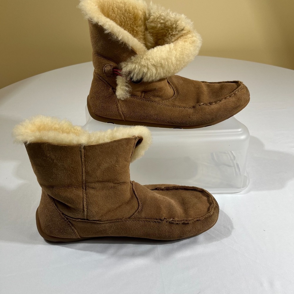Twisted X Womens 9.5 M Boots Suede Shearling Slipper Booties Brown WSR0003